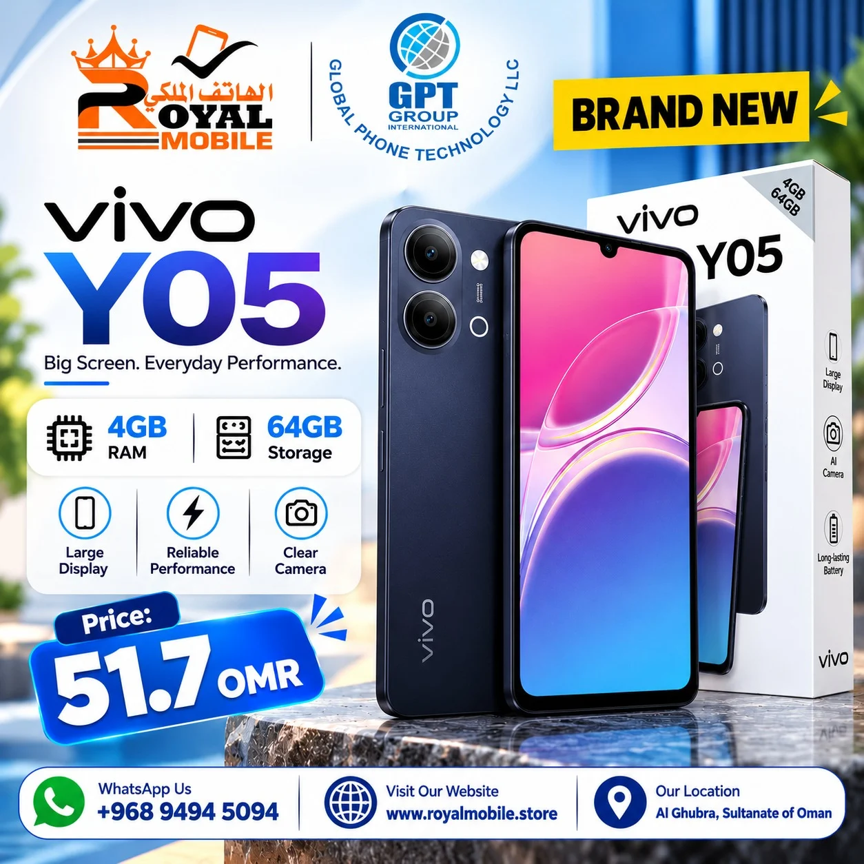 Vivo Y05 4GB RAM 64GB Storage Black